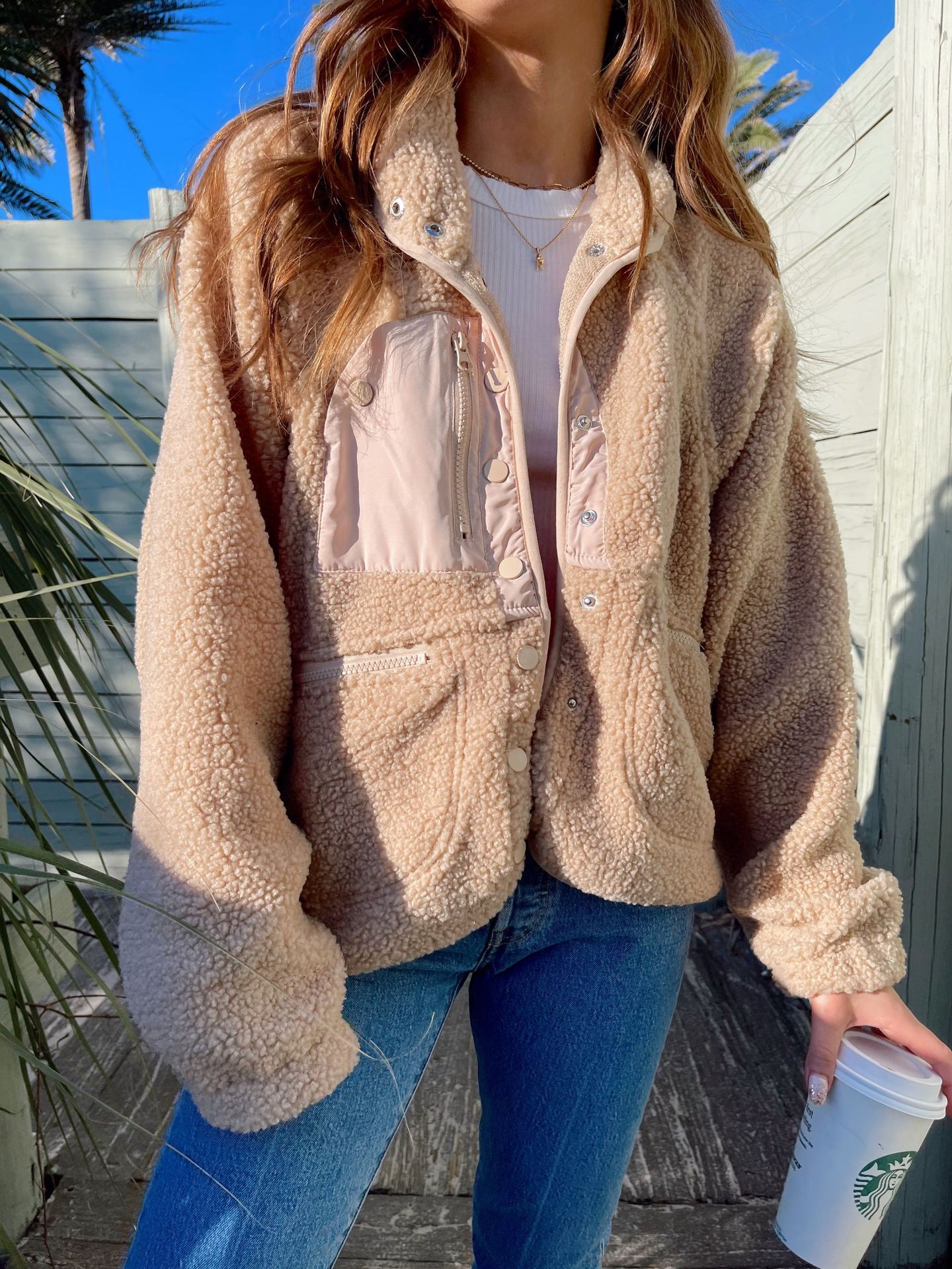 Short Cardigan Plush Jacket Lamb Wool Coat - Image 3