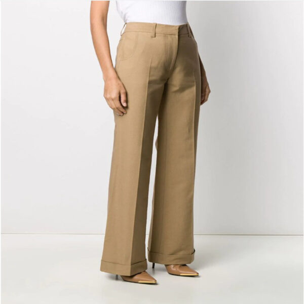 Straight-Leg Curled Suit Trousers With Big Trousers, Ladies Trousers - Image 3