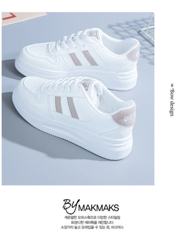 Women's All-matching Casual Sports Leather Summer White Sneakers Internet Celebrity - Image 4