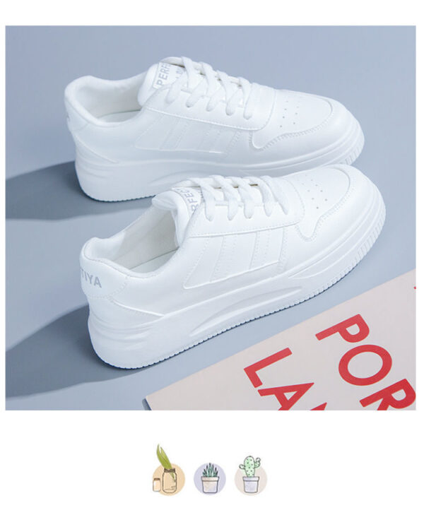 Women's All-matching Casual Sports Leather Summer White Sneakers Internet Celebrity - Image 2