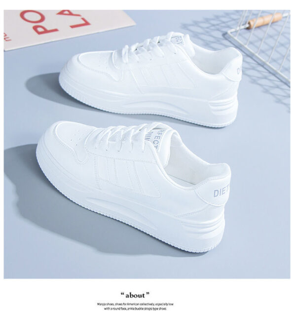 Women's All-matching Casual Sports Leather Summer White Sneakers Internet Celebrity - Image 9