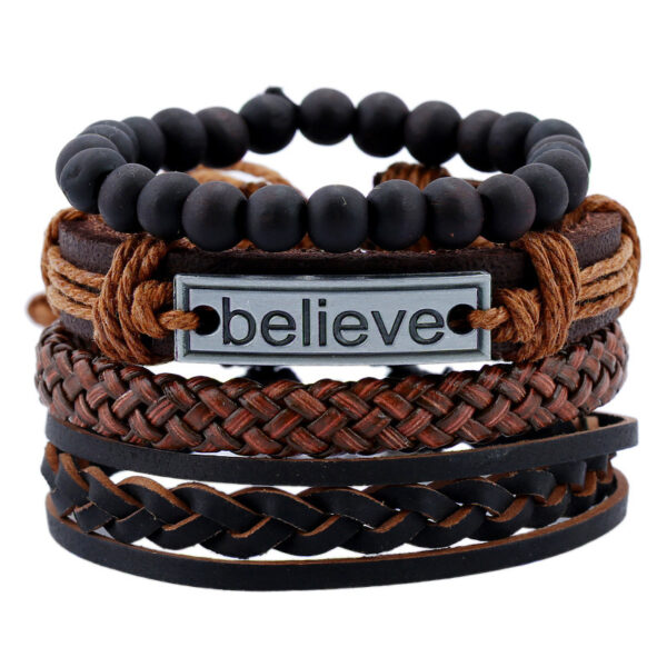 Believe Suit Men's Leather Bracelet - Image 2