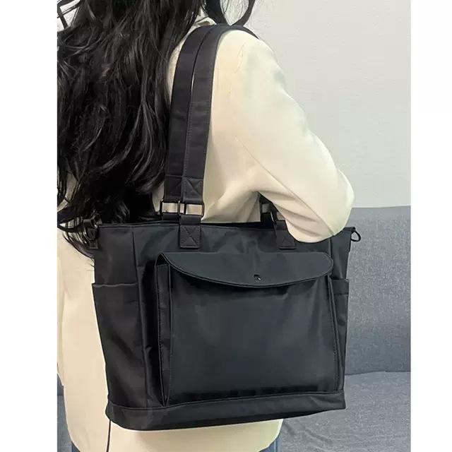 Large Capacity Waterproof Nylon Cloth Tote Bag Class Shoulder - Image 2