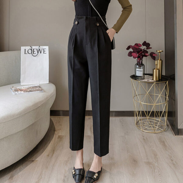 Nine-point bud high waist suit pants
