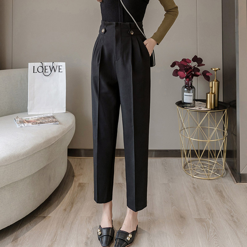 Nine-point bud high waist suit pants