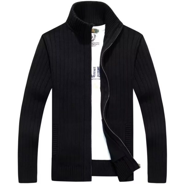 Zipper Outerwear Sweater Coat For Men Fleece-lined Thickened Winter - Image 8