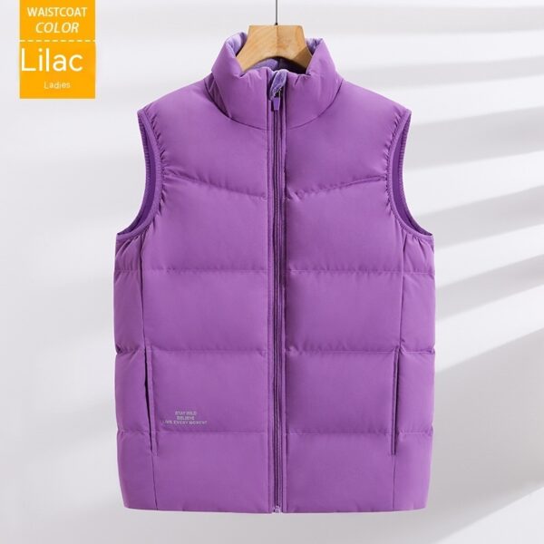 Plus Size Down Vest Stand Collar Waistcoat - Image 7