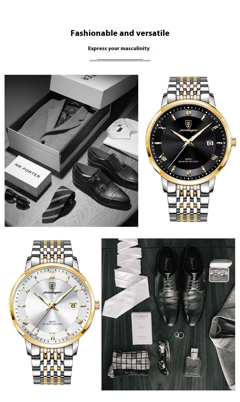 Men's Watch Waterproof Luminous Calendar Quartz Watch - Image 7
