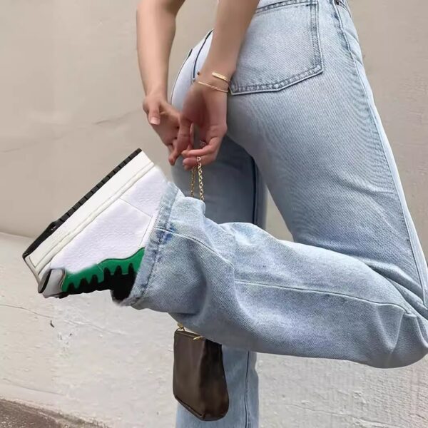 Women's Europe And America Cross Border Light Blue Slim Fit High Waist Stretch Jeans - Image 6
