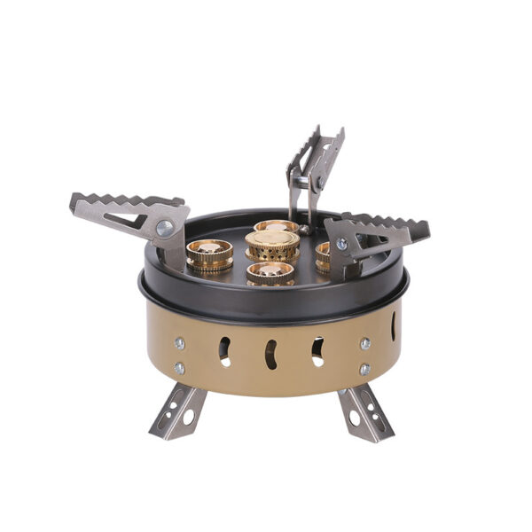 Portable Windproof Camping Cookout Gas Stove Holder Set - Image 2