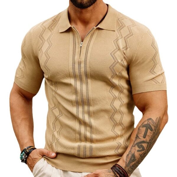 Men's Business Casual Knitted Polo Shirt - Image 4