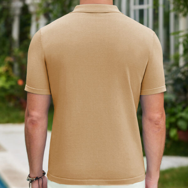 Men's Business Casual Knitted Polo Shirt - Image 2