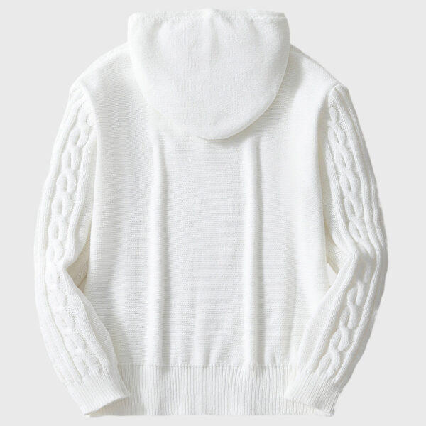 European And American Men's Long Sleeved Hooded Knitted Sweater - Image 4