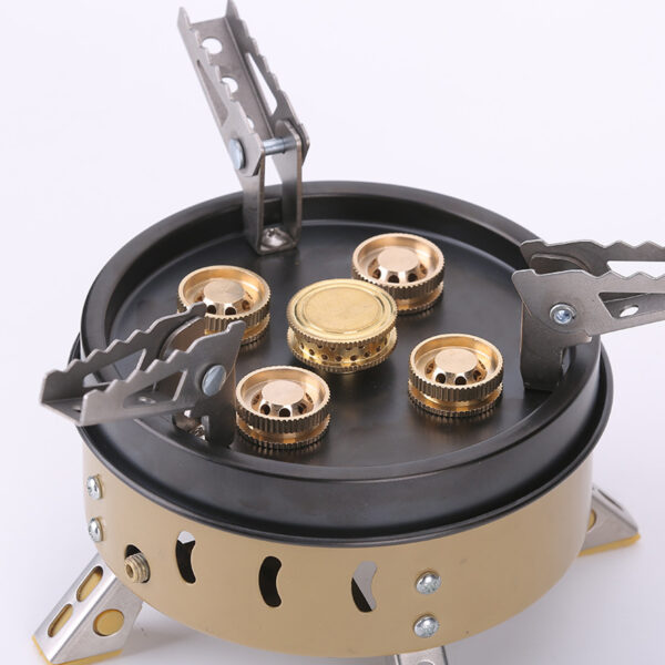 Portable Windproof Camping Cookout Gas Stove Holder Set - Image 3
