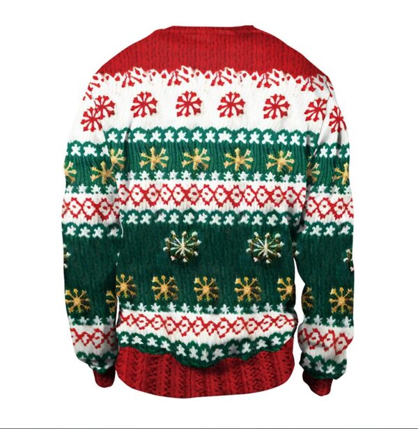 Women's Snowman Christmas Tree Pattern Digital Printed Round Neck Sweater - Image 6