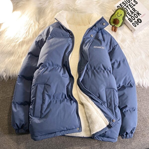Winter New Padded Coat Hong Kong Style Loose Down Cotton-padded Jacket Fleece-lined - Image 2
