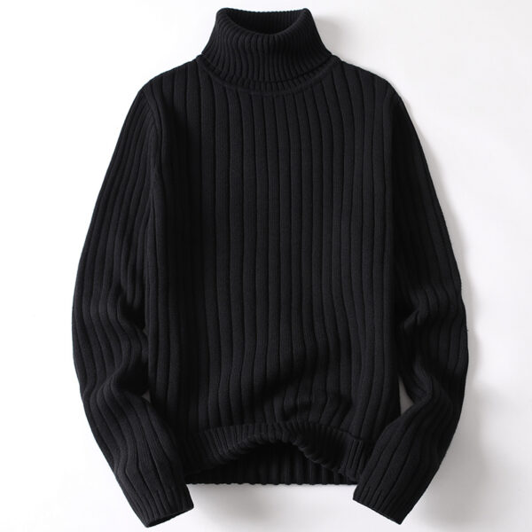 Turtleneck Sweater Men Women Ins Fashion Solid Striped Bottoming Sweater Autumn And Winter Tops Clothing - Image 2