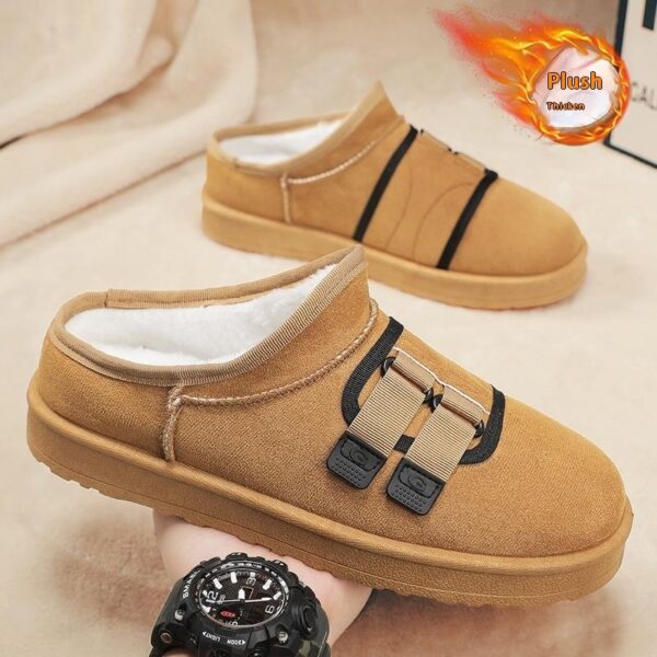 Winter Half Slippers Men's Shoes Fleece-lined Thick - Image 3