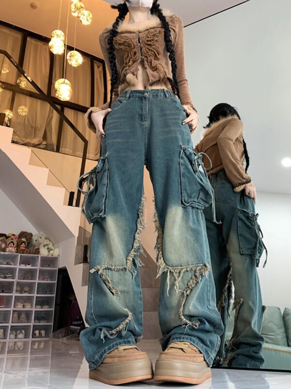 Retro Five-pointed Star Loose-fitting Slimming Pants - Image 3