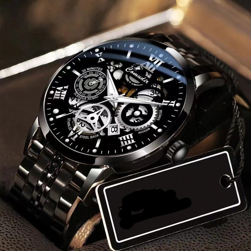 Fashion Jewelry Hollow Men's Watch Men's Waterproof Luminous Calendar - Image 2