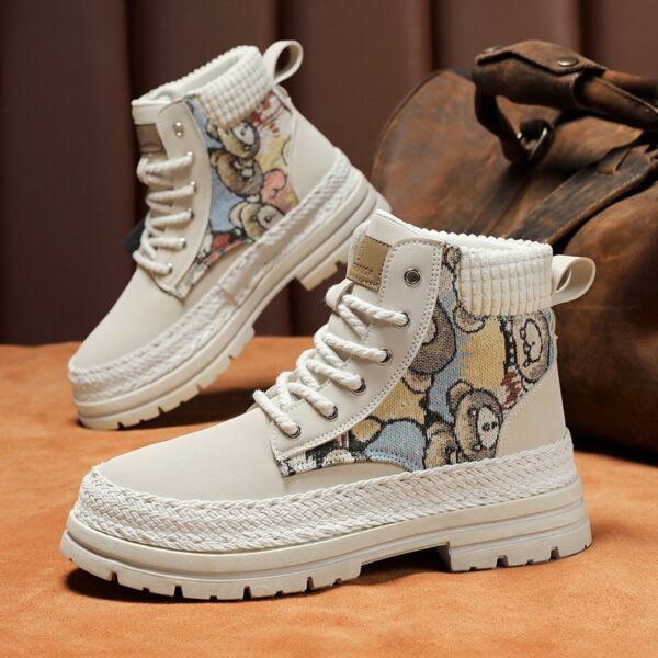 Men's Casual All-match Worker Boot High-top Shoes - Image 7