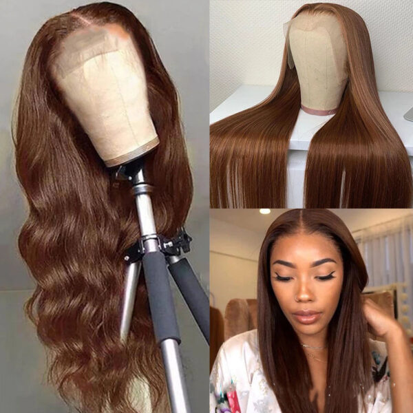 Brown Color Human Hair Wigs Human Hair Wig - Image 3