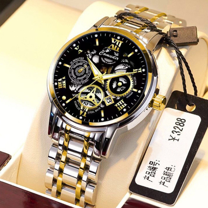 Fashion Jewelry Hollow Men's Watch Men's Waterproof Luminous Calendar - Image 4