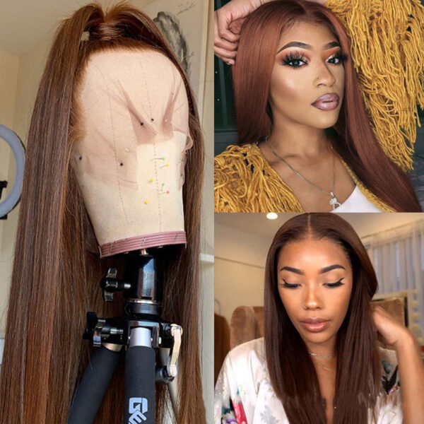 Brown Color Human Hair Wigs Human Hair Wig - Image 6