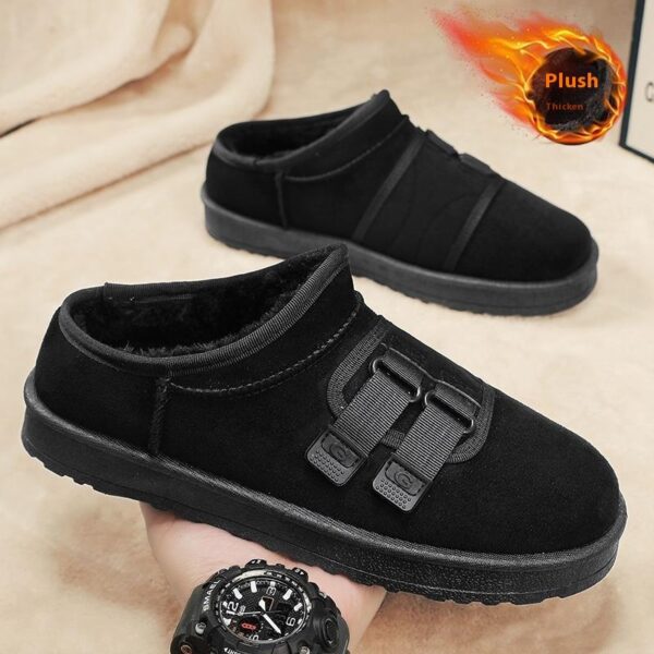 Winter Half Slippers Men's Shoes Fleece-lined Thick - Image 4