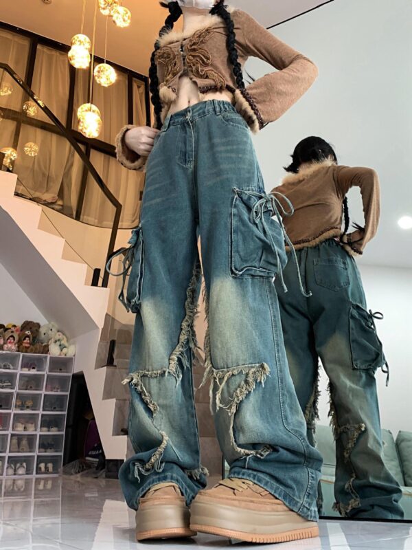 Retro Five-pointed Star Loose-fitting Slimming Pants - Image 4