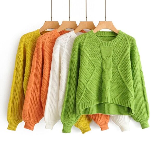 Short front and long sweater
