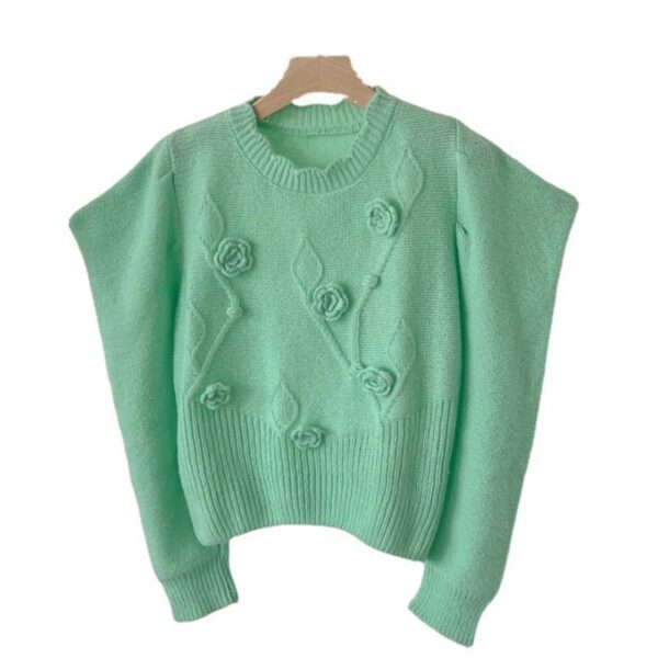 Women's Three-dimensional Flower Pullover Sweater Design Sense - Image 4