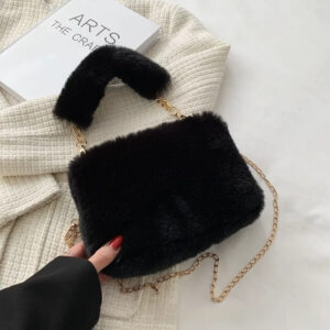 Square Plush Portable Fashion Simple Chain Bag Single-shoulder Bag