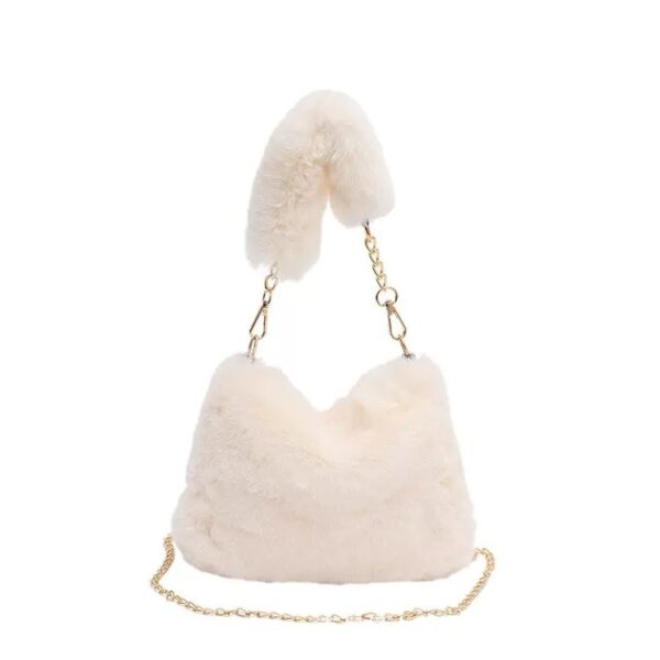 Square Plush Portable Fashion Simple Chain Bag Single-shoulder Bag - Image 3
