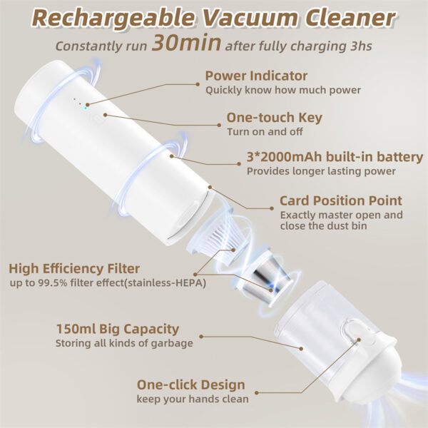 Shell Multifunctional Car Vacuum Cleaner 10kPa Outdoor Suction Blowing And Charging Integrated Car Vacuum Cleaner - Image 2