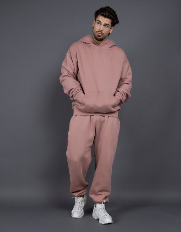 Men's Casual Loose Solid Color Hooded Sweatshirt Pants - Image 5