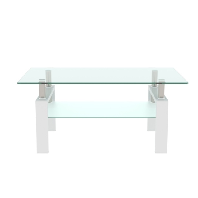White Coffee Table, Clear Coffee Table, Modern Side Center Tables For Living Room, Living Room Furniture - Image 10