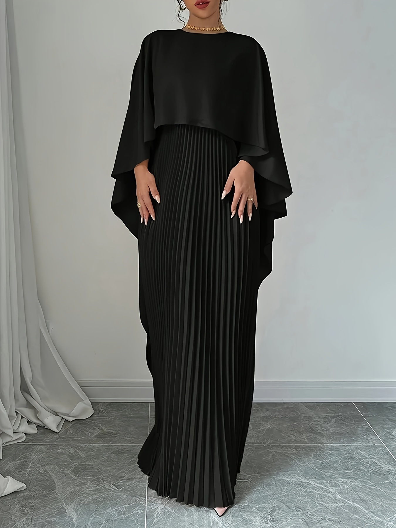 Women's Loose Batwing Sleeve Dress Fashion Casual Mid-Length Summer Dresses - Image 3